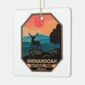 Nationaal Park Shenandoah Deer Minimal Retro Emble Keramisch Ornament (Links)