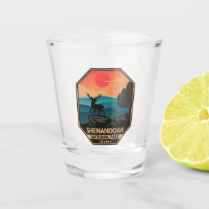 Nationaal Park Shenandoah Deer Minimal Retro Emble Shot Glas