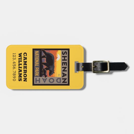 Nationaal park Shenandoah | Mama Beer & welpen Bagagelabel (Voorkant horizontaal)