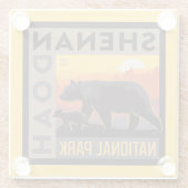 Nationaal park Shenandoah | Mama Beer & welpen Glazen Onderzetter (Achterkant)