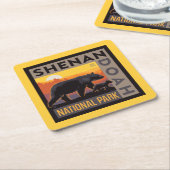 Nationaal park Shenandoah | Mama Beer & welpen Kartonnen Onderzetters (Schuin)