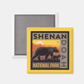 Nationaal park Shenandoah | Mama Beer & welpen Magneet (Voorkant / Achterkant)
