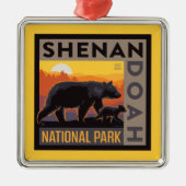 Nationaal park Shenandoah | Mama Beer & welpen Metalen Ornament (Voorkant)
