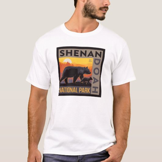 Nationaal park Shenandoah | Mama Beer & welpen T-shirt (Voorkant)