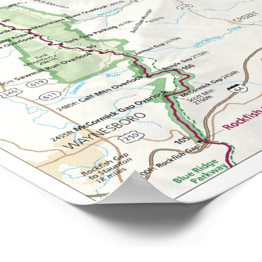 Nationaal park Shenandoah Poster (Hoek)