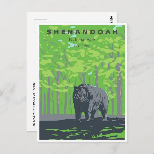  Nationaal Park Shenandoah Reizen Briefkaart (Voorkant / Achterkant)