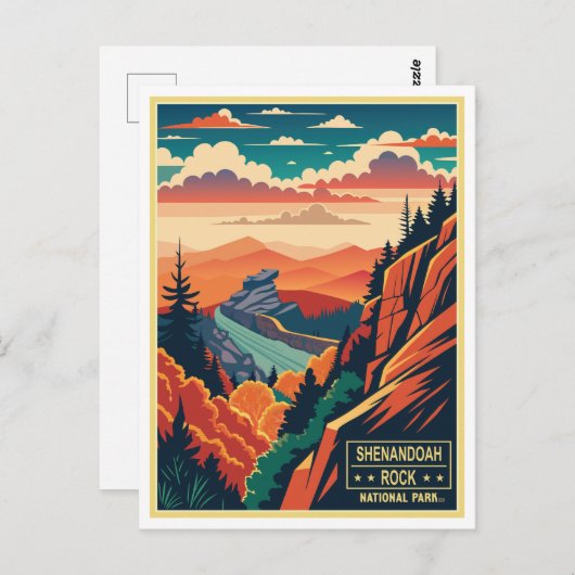 Nationaal park Shenandoah Rock Briefkaart (Voorkant / Achterkant)