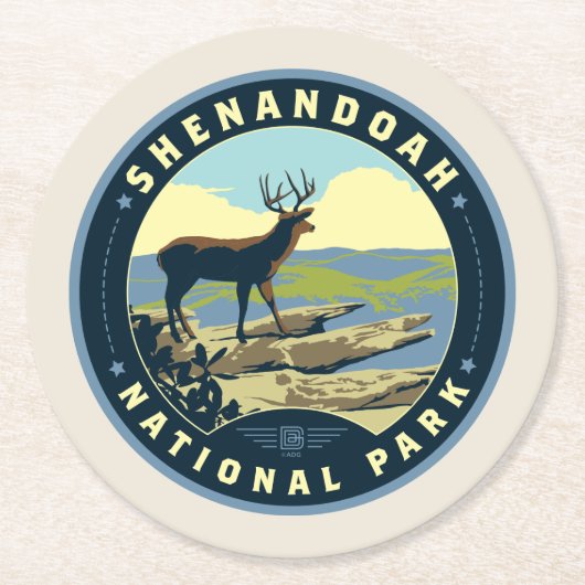Nationaal park Shenandoah Ronde Kartonnen Onderzetter (Voorkant)