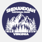 Nationaal park Shenandoah Ronde Sticker (Voorkant)