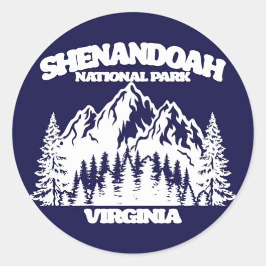Nationaal park Shenandoah Ronde Sticker (Voorkant)