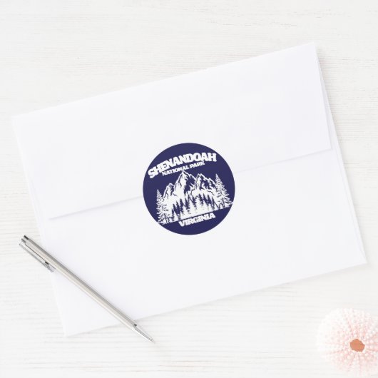 Nationaal park Shenandoah Ronde Sticker (Envelop)