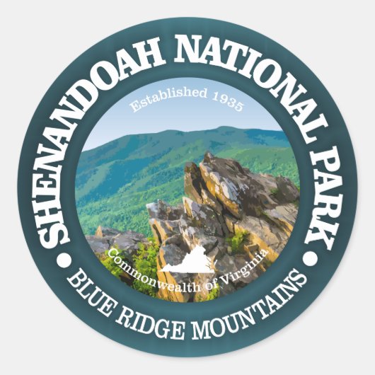 Nationaal park Shenandoah Ronde Sticker (Voorkant)