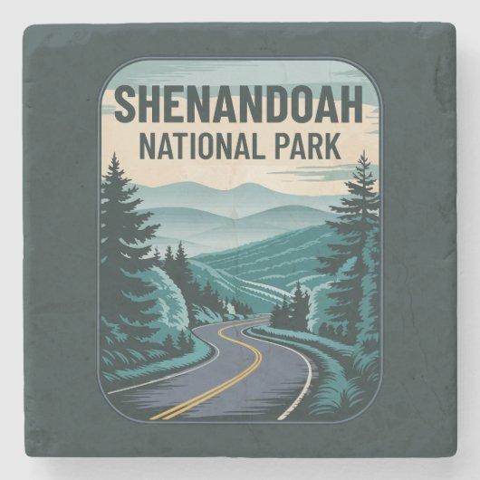 Nationaal park Shenandoah Stenen Onderzetter (Voorkant)