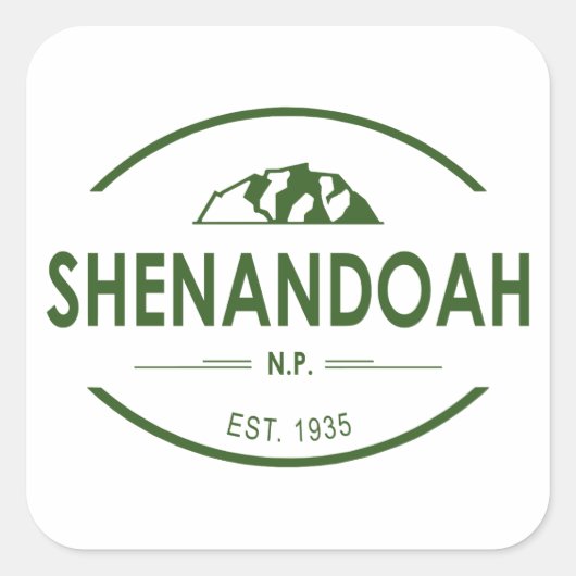 Nationaal park Shenandoah Vierkante Sticker (Voorkant)