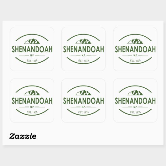 Nationaal park Shenandoah Vierkante Sticker (Vel)