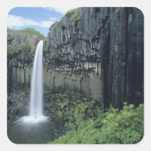 Nationaal park Skaftafell, waterval Svartifoss, Vierkante Sticker