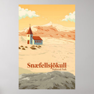 Nationaal park Snaefellsjokull IJsland Reis Poster