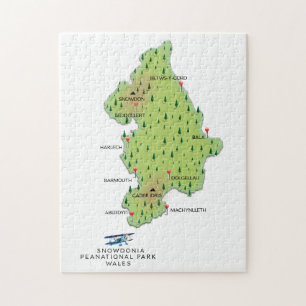 Nationaal park Snowdonia, kaart Wales Legpuzzel