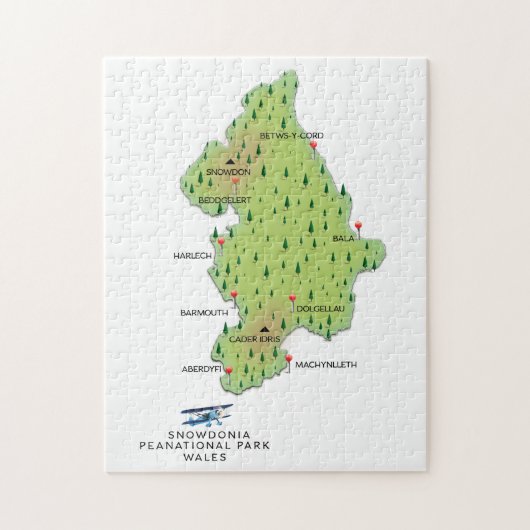 Nationaal park Snowdonia, kaart Wales Legpuzzel (Verticaal)