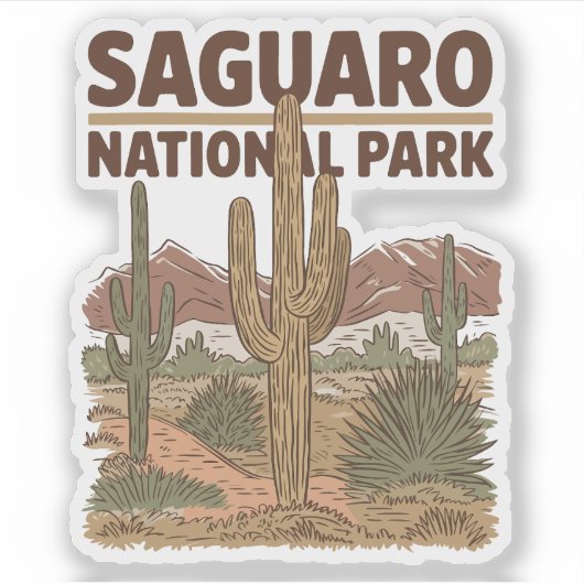 Nationaal park Sonoran Desert Saguaro Sticker (Voorkant)