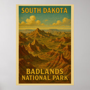Nationaal park South Dakota Badlands V01 Poster