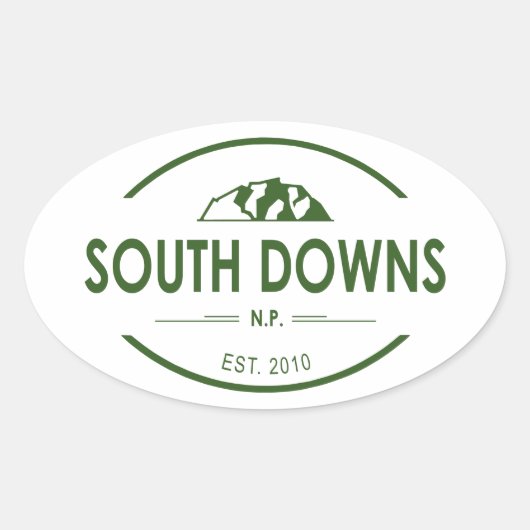 Nationaal Park South Downs Ovale Sticker (Voorkant)
