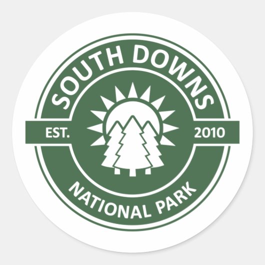 Nationaal Park South Downs Ronde Sticker (Voorkant)