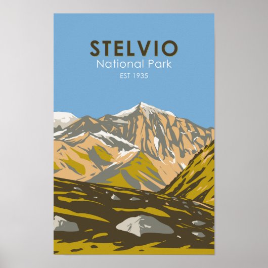 Nationaal park Stelvio Italië Centrale Alpen Vinta Poster (Voorkant)