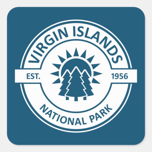 Nationaal park Sun Trees Maagdeneilanden Vierkante Sticker (Voorkant)