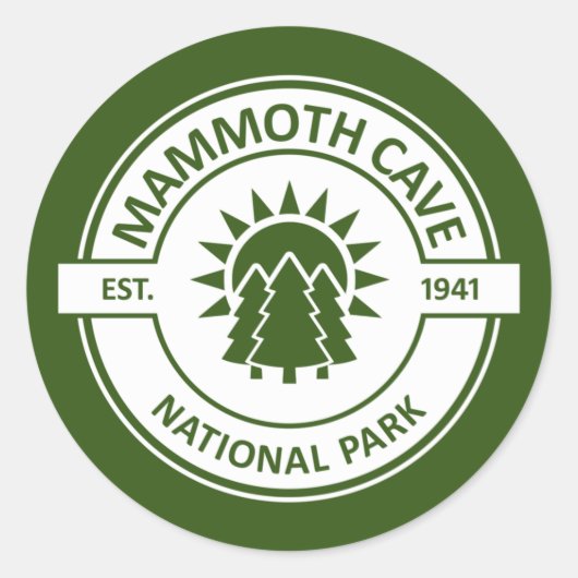 Nationaal park Sun Trees van de Mammoth Cave Ronde Sticker (Voorkant)
