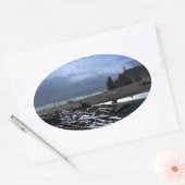 Nationaal Park Sunset Ruby Beach Ovale Sticker (Envelop)