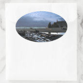 Nationaal Park Sunset Ruby Beach Ovale Sticker (Tas)