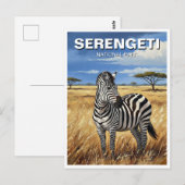 Nationaal park Tanzania Serengeti Zebra Briefkaart (Voorkant / Achterkant)