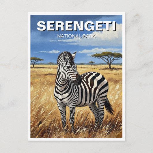 Nationaal park Tanzania Serengeti Zebra Briefkaart (Voorkant)