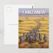 Nationaal park Tanzania Serengeti Zebra Briefkaart (Voorkant / Achterkant)