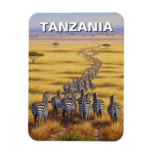 Nationaal park Tanzania Serengeti Zebra Magneet (Verticaal)