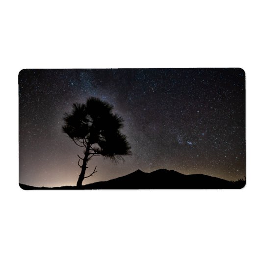 Nationaal park Teide 's nachts Etiket (Voorkant)