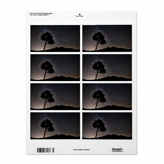 Nationaal park Teide 's nachts Etiket (Full Sheet)