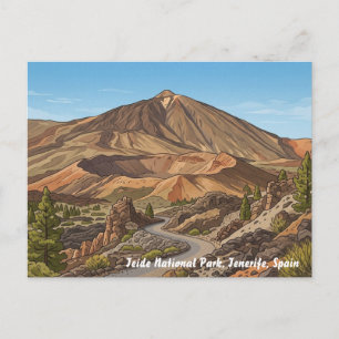 Nationaal Park Teide Tenerife Spanje Reisansichtka Briefkaart