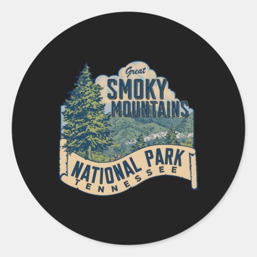 Nationaal park Tennessee Ronde Sticker (Voorkant)