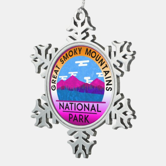 Nationaal park Tennessee van het Grote Smoky Tin Sneeuwvlok Ornament (Rechts)