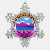 Nationaal park Tennessee van het Grote Smoky Tin Sneeuwvlok Ornament (Voorkant)
