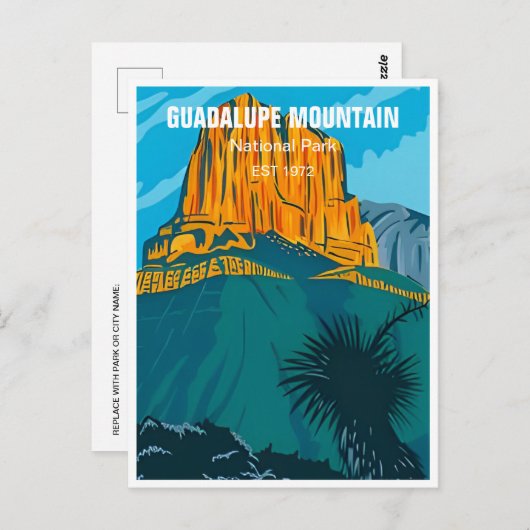 Nationaal Park Texas in het Guadalupe-gebergte Briefkaart (Voorkant / Achterkant)