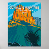 Nationaal Park Texas  in het Guadalupe-gebergte Poster (Voorkant)