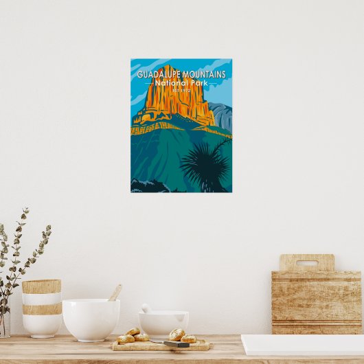 Nationaal Park Texas  in het Guadalupe-gebergte Poster (Keuken)