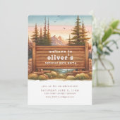 Nationaal Park Thema Party Uitnodiging (Staand voorkant)