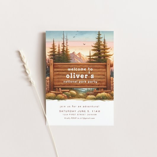 Nationaal Park Thema Party Uitnodiging