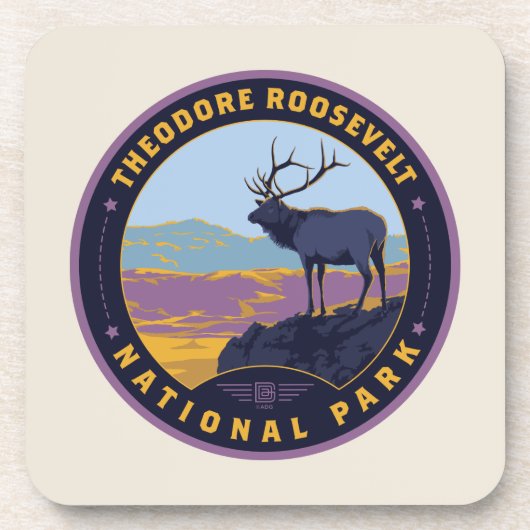 Nationaal park Theodore Roosevelt Bier Onderzetter (Voorkant)