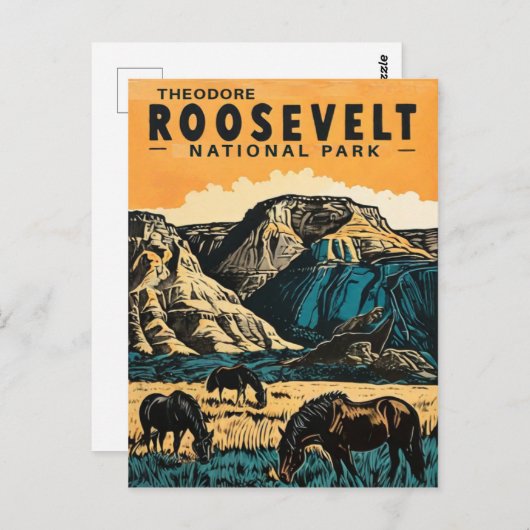 Nationaal park Theodore Roosevelt Briefkaart (Voorkant / Achterkant)