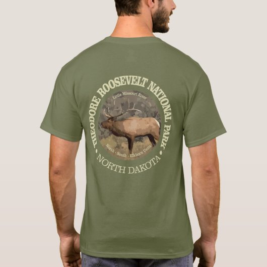Nationaal park Theodore Roosevelt (elk) T-shirt (Achterkant)